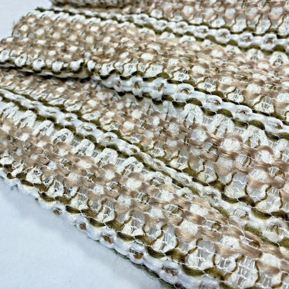 2 Vintage 1970s Pinch Pleat Curtains Drapes Panels Brown Beige Woven Chevron - Picture 6 of 8